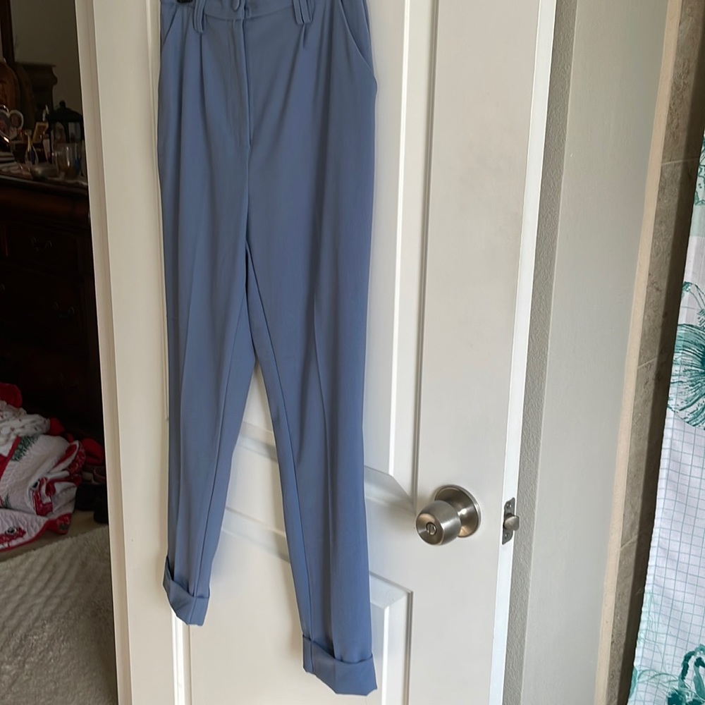 Blue grey cuffed pants s/p